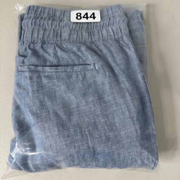 Athleta Cabo Linen Jogger Pants Size 8 Blue Drawstring Pockets 530642 - Picture 8 of 10